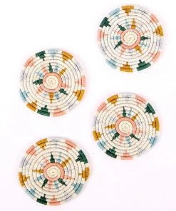 KAZI Nyota Metallic Floret Oversized Coaster Set