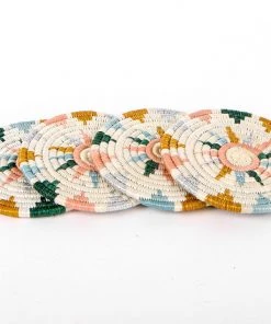 KAZI Nyota Metallic Floret Oversized Coaster Set