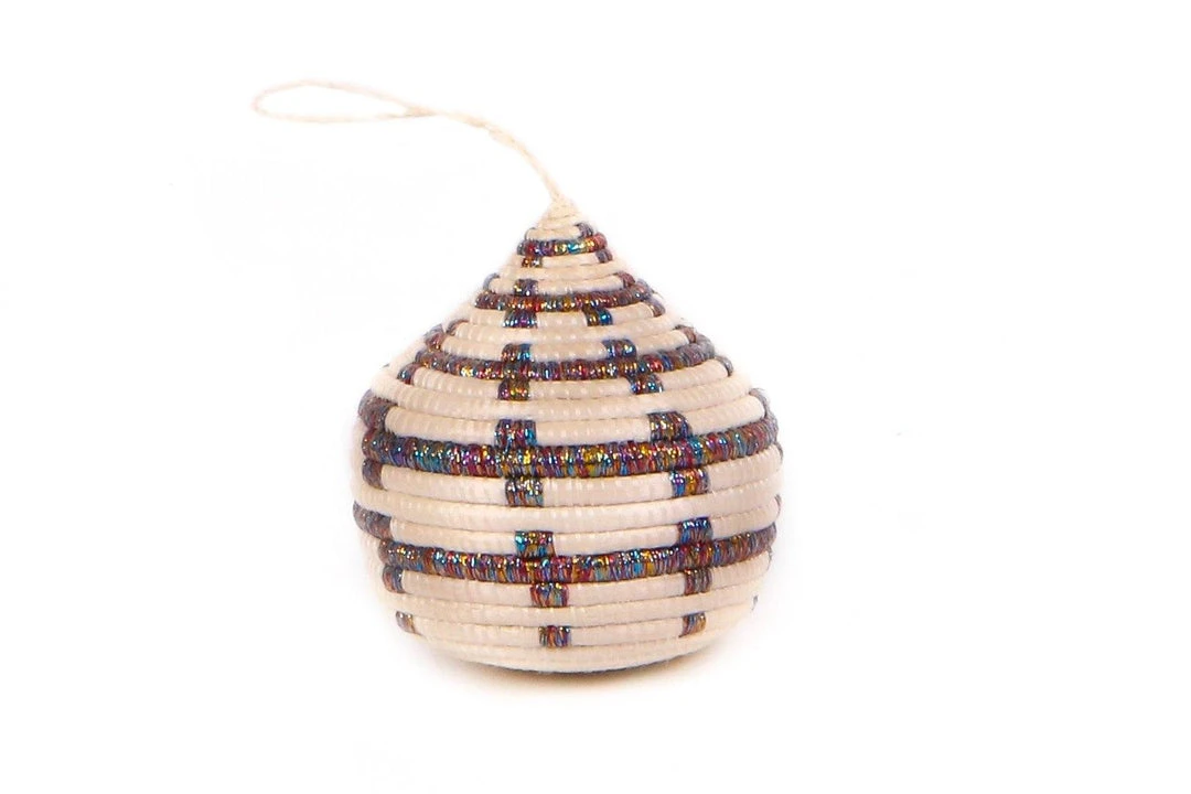 KAZI Fair Trade Patterned Multicolor Metallic Bulb Ornament 1 KAZI Fair Trade Patterned Multicolor Metallic Bulb Ornament
