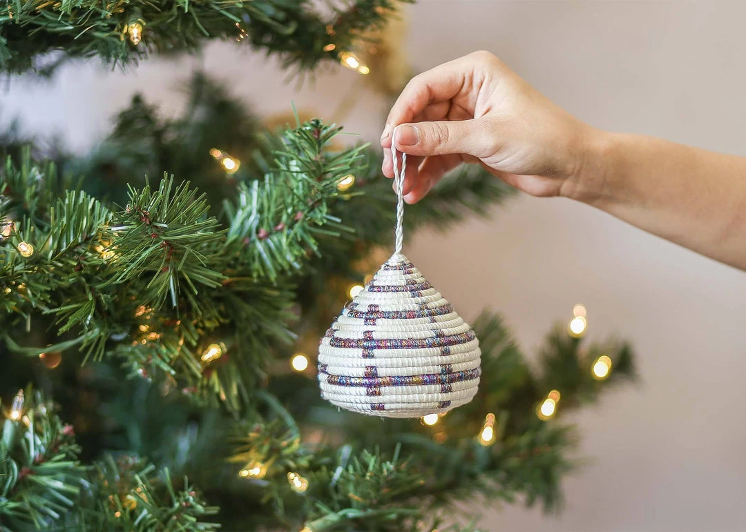 KAZI Fair Trade Patterned Multicolor Metallic Bulb Ornament 2 KAZI Fair Trade Patterned Multicolor Metallic Bulb Ornament