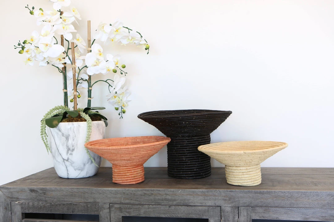 KAZI Peach Pedestal Bowl I 2 KAZI Peach Pedestal Bowl I