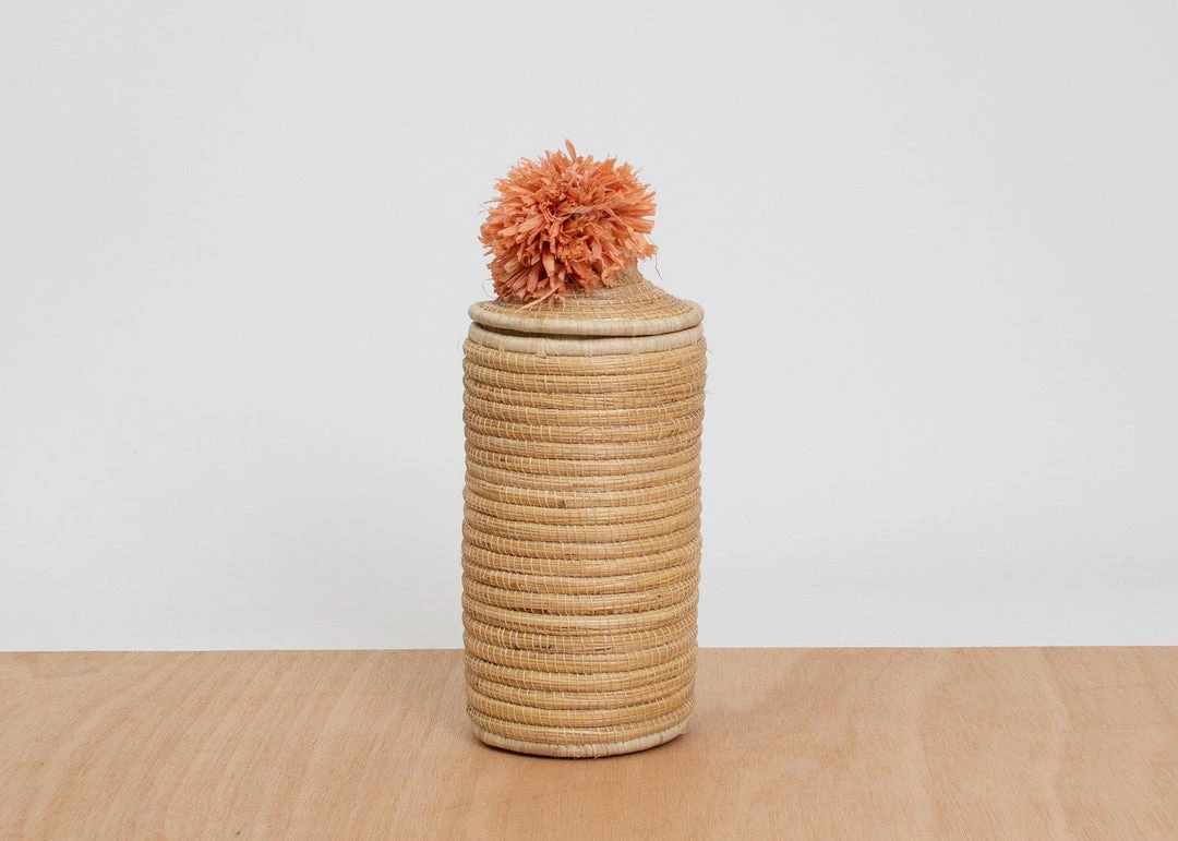 KAZI Home Goods Peach Tina Pom Pom Box 1 KAZI Home Goods Peach Tina Pom Pom Box