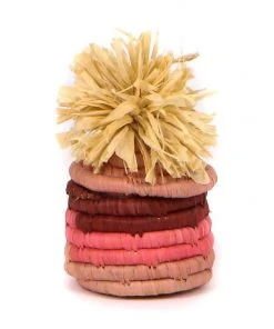 KAZI Fair Trade Pink Pom Pom Basket Ornament