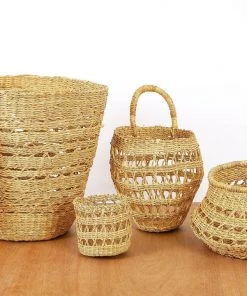 KAZI Home Goods Round Tapered All Natural Lace Basket 6 KAZI Home Goods Round Tapered All Natural Lace Basket