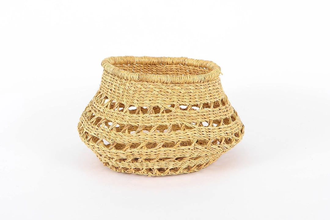 KAZI Home Goods Round Tapered All Natural Lace Basket 1 KAZI Home Goods Round Tapered All Natural Lace Basket