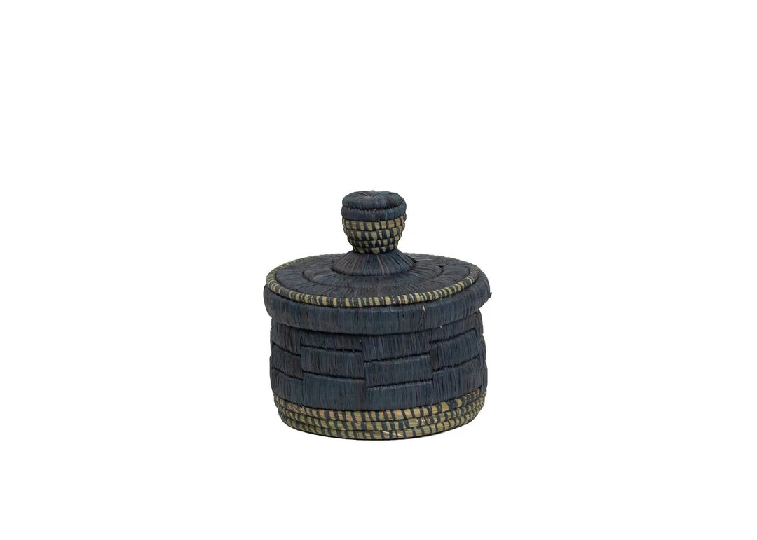 KAZI Home Goods Short Slate Raffia Box 1 KAZI Home Goods Short Slate Raffia Box