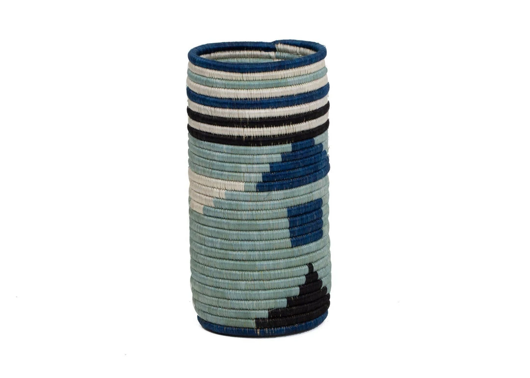 KAZI Silver Blue Abstract Vase Home Goods KAZI Silver Blue Abstract Vase Home Goods