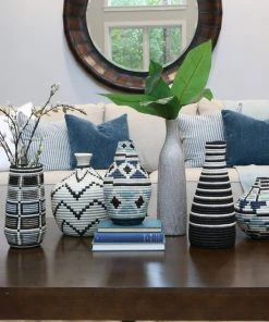 KAZI Silver Blue Kati Vase Home Goods