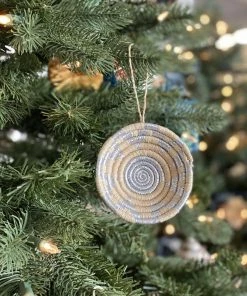 KAZI Silver Metallic Basket Ornament Fair Trade