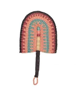 KAZI Small Desert Rose Fan With Leather Handle