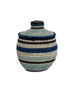 KAZI Small Silver Blue Geo Box