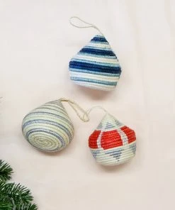 KAZI Soft Blue + Navy Bulb Ornament