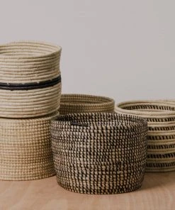 KAZI Striped Black + Natural Storage Basket III Home Goods