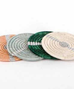 KAZI Striped Metallic Floret Coasters