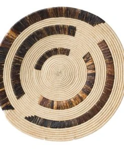 KAZI Home Goods Ugandan Raffia + Banana Bark Wall Plate II
