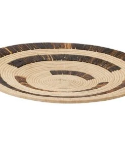 KAZI Home Goods Ugandan Raffia + Banana Bark Wall Plate II
