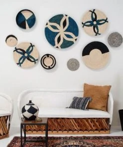 KAZI Cool Color Blocked Raffia Tray