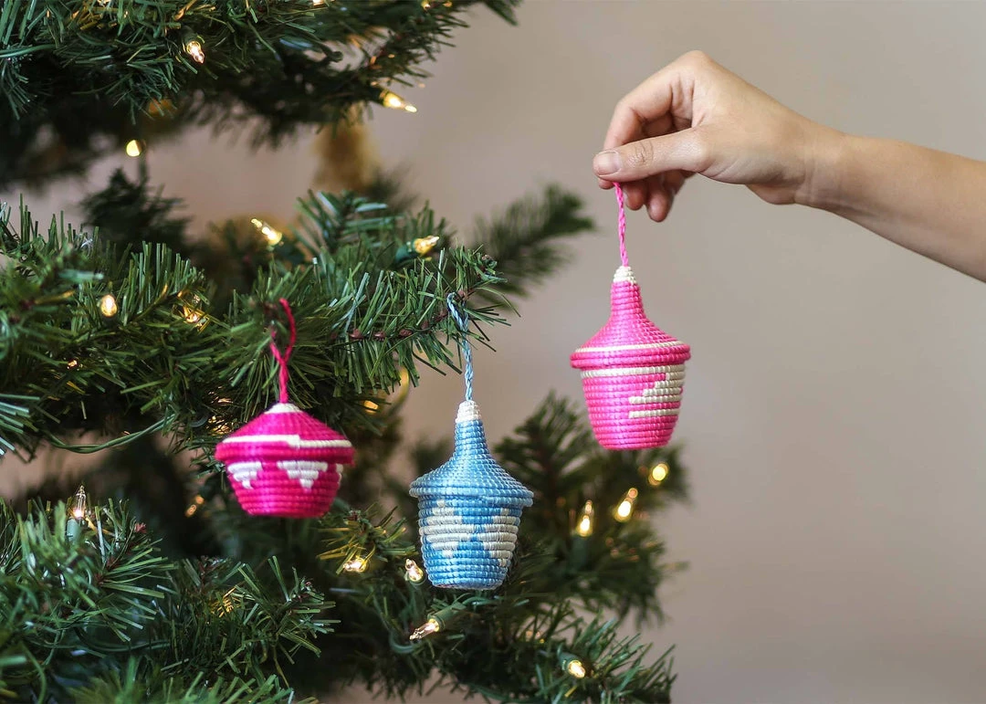 KAZI Fair Trade Vivid Viola Nya Ornament Set 2 KAZI Fair Trade Vivid Viola Nya Ornament Set