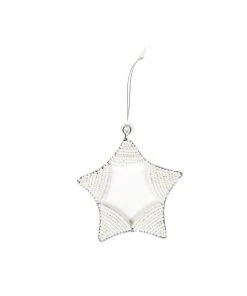 KAZI White Beaded Star Ornament