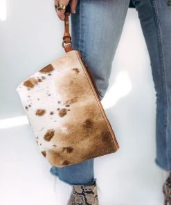 Abby Alley Keely Clutch - Chestnut Cow Hair