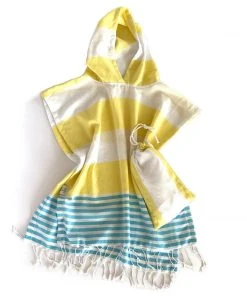 Hilana: Upcycled Cotton Home Goods Kids' Veracruz Upcycled Hooded Poncho Towel