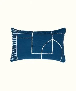 Kiliim Blue Temple Lumbar Pillow Cover