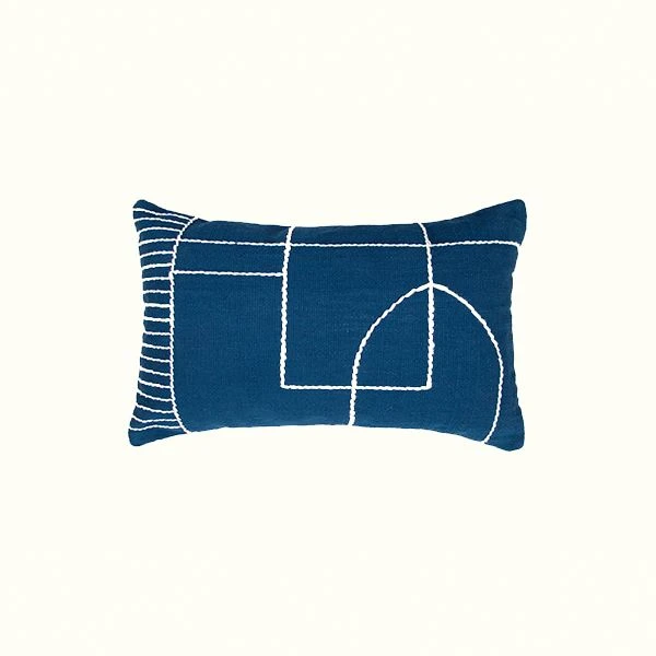 Kiliim Blue Temple Lumbar Pillow Cover Kiliim Blue Temple Lumbar Pillow Cover