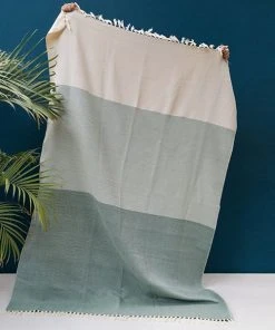 Kiliim Greens Throw Blanket