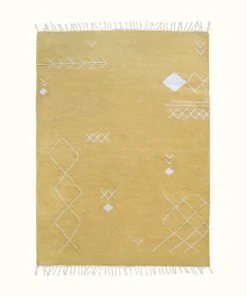 Kiliim Home Goods Yellow Scattered Stitch Wool Rug