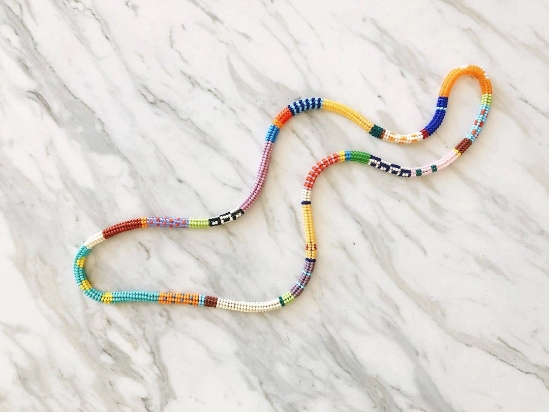 Kisiwa Cuerda One Of A Kind Beaded Necklace 3 Kisiwa Cuerda One Of A Kind Beaded Necklace
