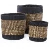 Swahili African Modern Home Goods Kitonga Sisal And Banana Fiber Storage Basket Set