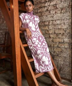 No Nasties Clothing Knit Turtleneck Midi Dress