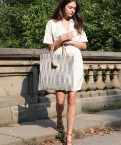 Korissa Accessories Nadi Jute Tote Bag - Blue