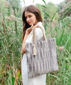 Korissa Accessories Nadi Jute Tote Bag - Blue