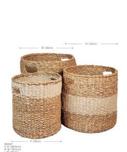 Korissa Savar Hamper Basket With Handle Set - Natural 17 Korissa Savar Hamper Basket With Handle Set - Natural