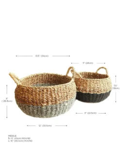 Korissa Home Goods Ula Floor Basket Set - Black 5 Korissa Home Goods Ula Floor Basket Set - Black