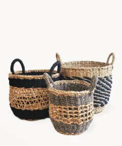 Korissa Ula Mesh Basket Set - Black Home Goods