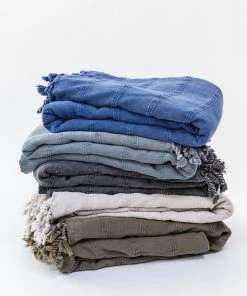 Amante Marketplace Home Goods Kurios Turkish Towel / Blanket - Charcoal