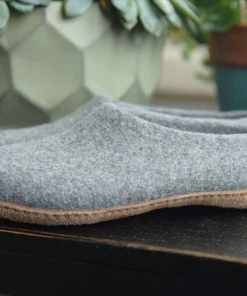Kyrgies Men's Molded Sole High Back Wool Slippers - Gray 6 Kyrgies Men's Molded Sole High Back Wool Slippers - Gray