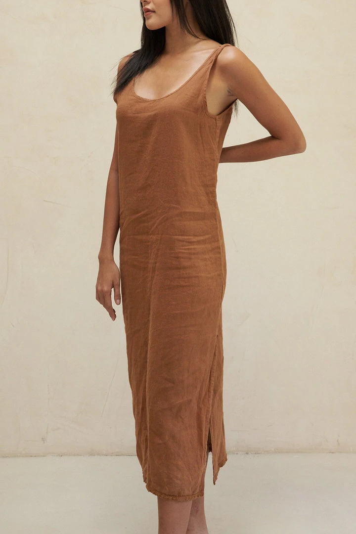 LA Relaxed New Arrivals Washed Linen Column Dress 1 LA Relaxed New Arrivals Washed Linen Column Dress