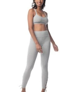 Synergy Organic Clothing Sale Lace Up Legging Pant - Heather Gray 2 Synergy Organic Clothing Sale Lace Up Legging Pant - Heather Gray