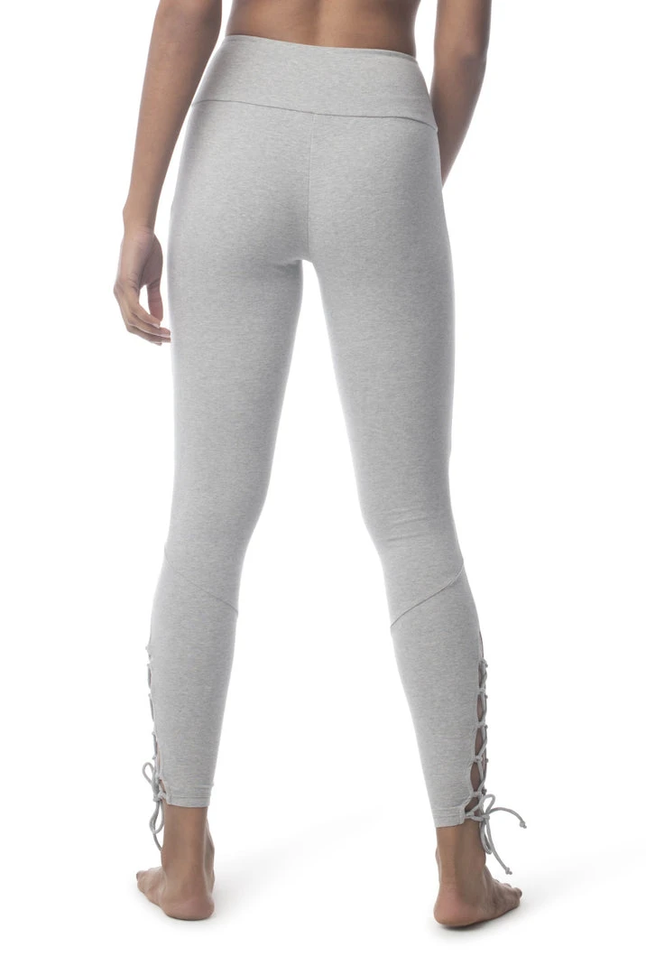 Synergy Organic Clothing Sale Lace Up Legging Pant - Heather Gray Synergy Organic Clothing Sale Lace Up Legging Pant - Heather Gray
