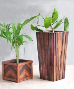 Masaya & Co. Large Hardwood Geo Planter Home Goods