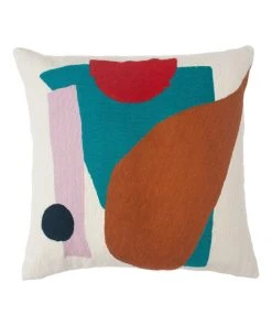 Leah Singh Home Goods Blah Blah Shapes Wool Throw Pillow Cover