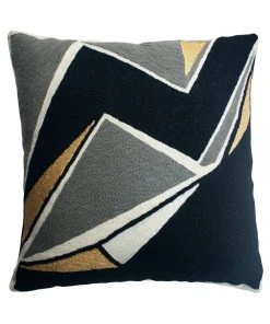 Leah Singh Handcrafted Detroit Wool Throw Pillow Cover - Black