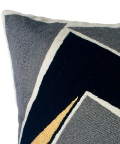 Leah Singh Handcrafted Detroit Wool Throw Pillow Cover - Black