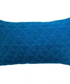 Leah Singh Eva Wool Lumbar Pillow Cover - Indigo + Aqua Home Goods