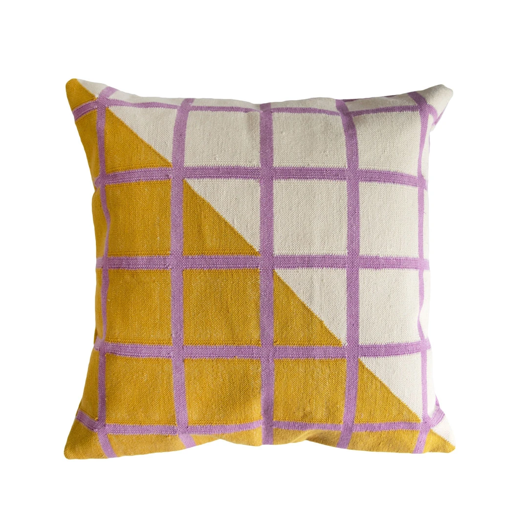 Leah Singh Diagonal Grid Reversible Throw Pillow Cover 1 Leah Singh Diagonal Grid Reversible Throw Pillow Cover