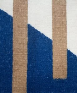 Leah Singh Luna Stripes Wool Rug - Blue 5 Leah Singh Luna Stripes Wool Rug - Blue