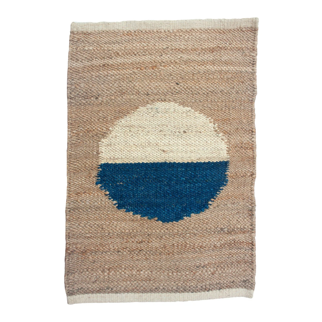 Leah Singh Margeaux Circle Jute Rug - Blue + White Home Goods Leah Singh Margeaux Circle Jute Rug - Blue + White Home Goods